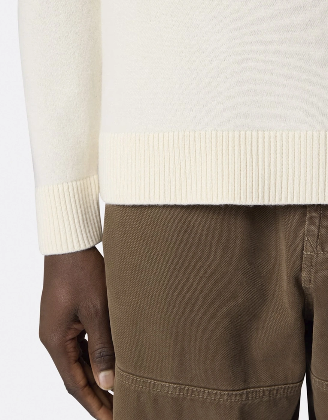 S00B4 1/4 Zip Sweater Off White