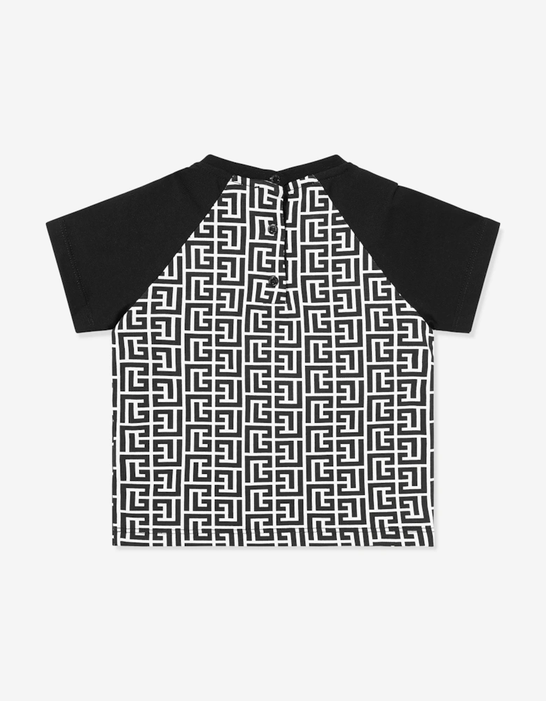 Baby Boys Monogram Logo T-Shirt in Black