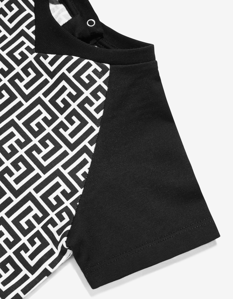 Baby Boys Monogram Logo T-Shirt in Black