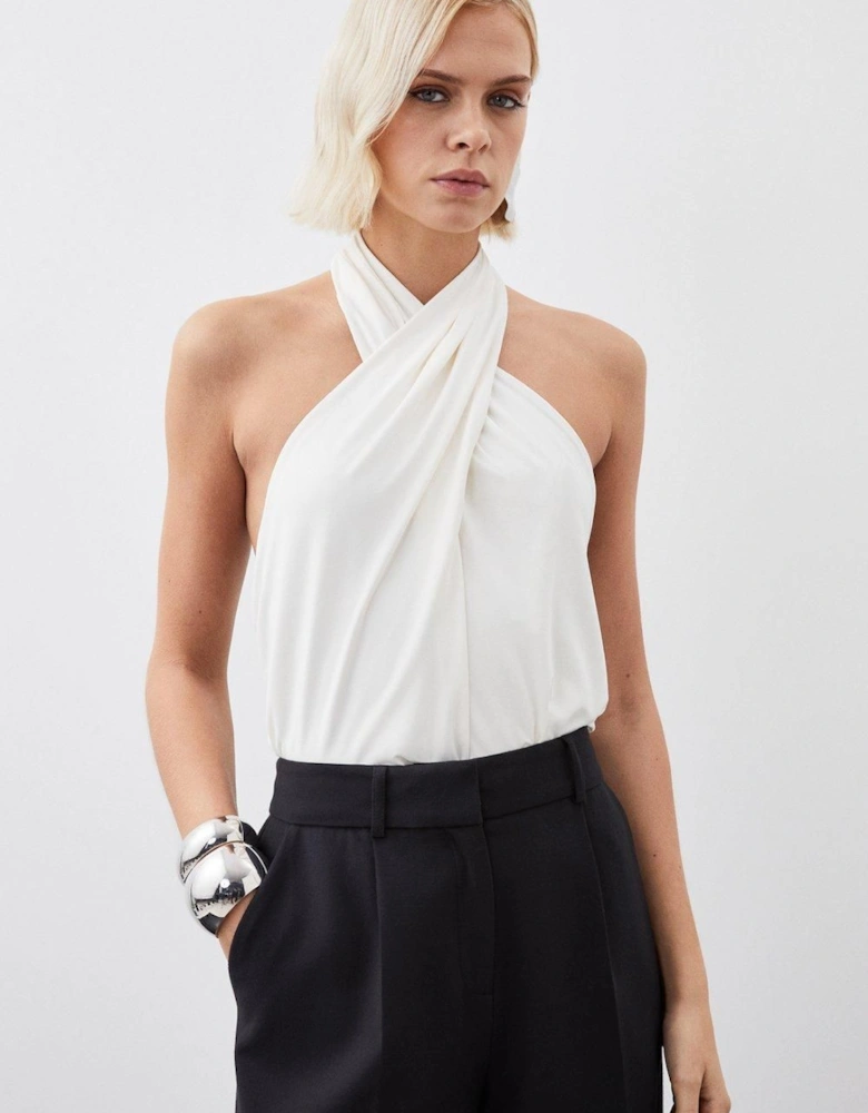 Soft Touch Slinky Jersey Halter Bodysuit