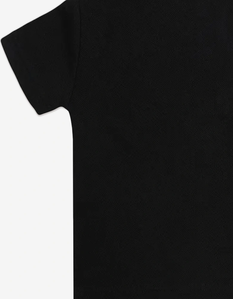 Baby Boys Johane Check Collar Polo Shirt in Black