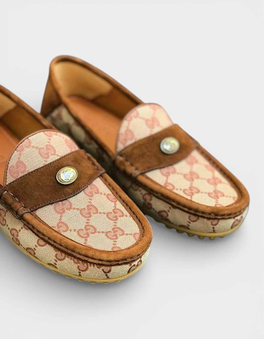 GG Monogram Loafers Brown