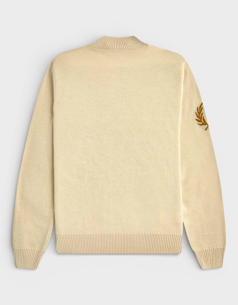 Laurel Wreath Mock Neck Jumper Oatmeal