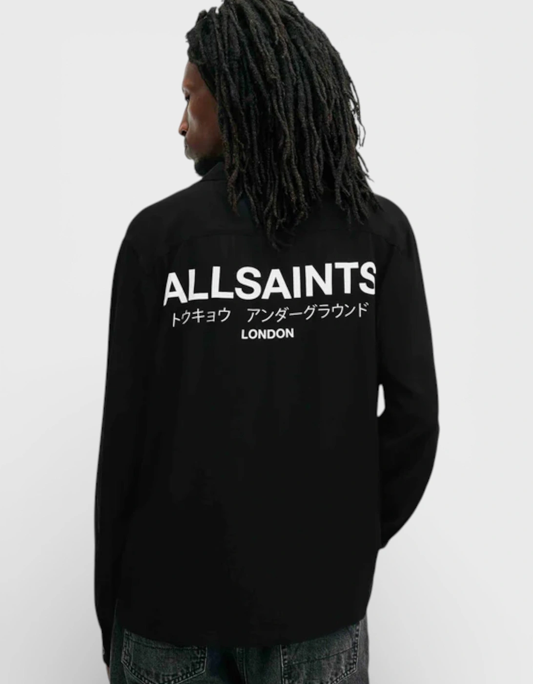 All Saints Underground Long Sleeve Relaxed Fit Shirt Black