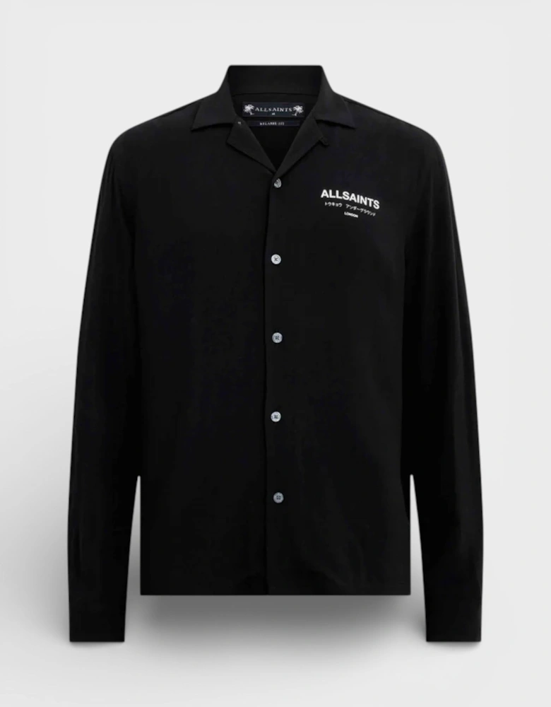 All Saints Underground Long Sleeve Relaxed Fit Shirt Black
