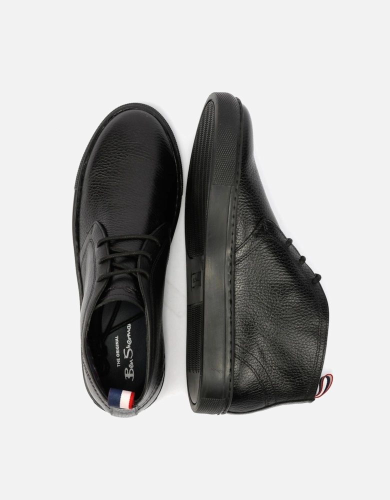 Parka Leather Men's Black Boots