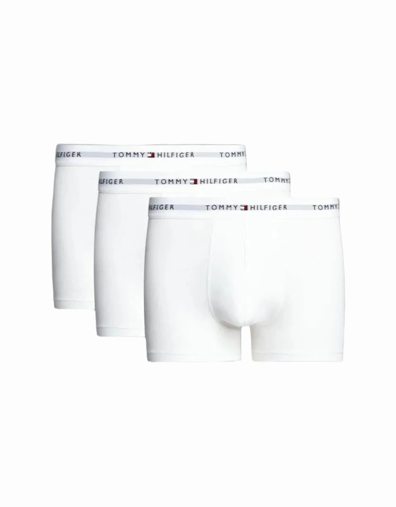 3-Pack Signature Cotton Boxer Trunks, White
