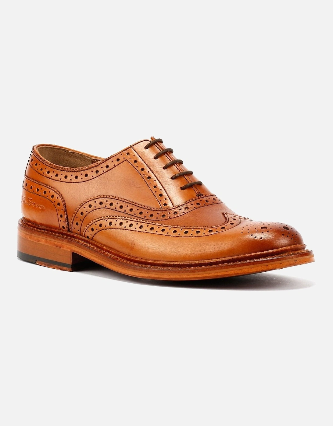 Sugarman Brogue Leather Men's Tan Lace-Up Shoes