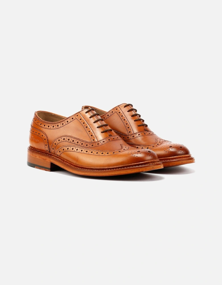 Sugarman Brogue Leather Men's Tan Lace-Up Shoes