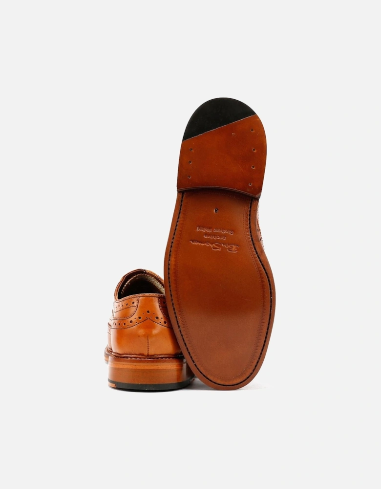 Sugarman Brogue Leather Men's Tan Lace-Up Shoes