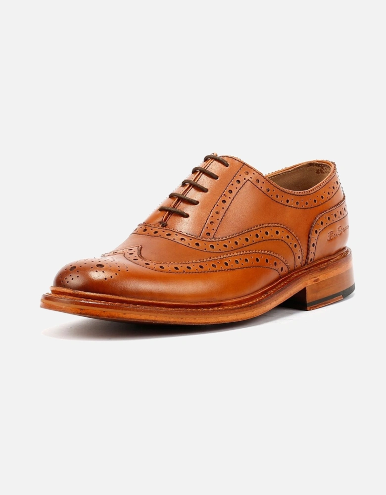 Sugarman Brogue Leather Men's Tan Lace-Up Shoes