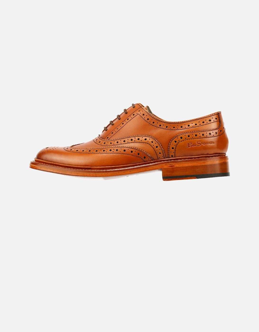 Sugarman Brogue Leather Men's Tan Lace-Up Shoes