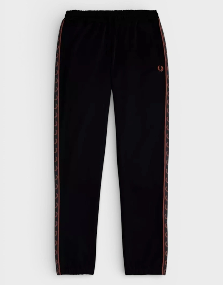 Contrast Taped Track Pants Black Brown