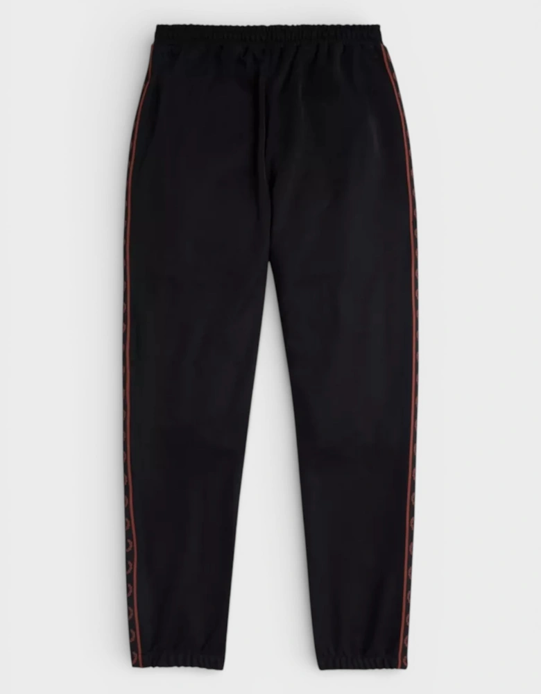 Contrast Taped Track Pants Black Brown