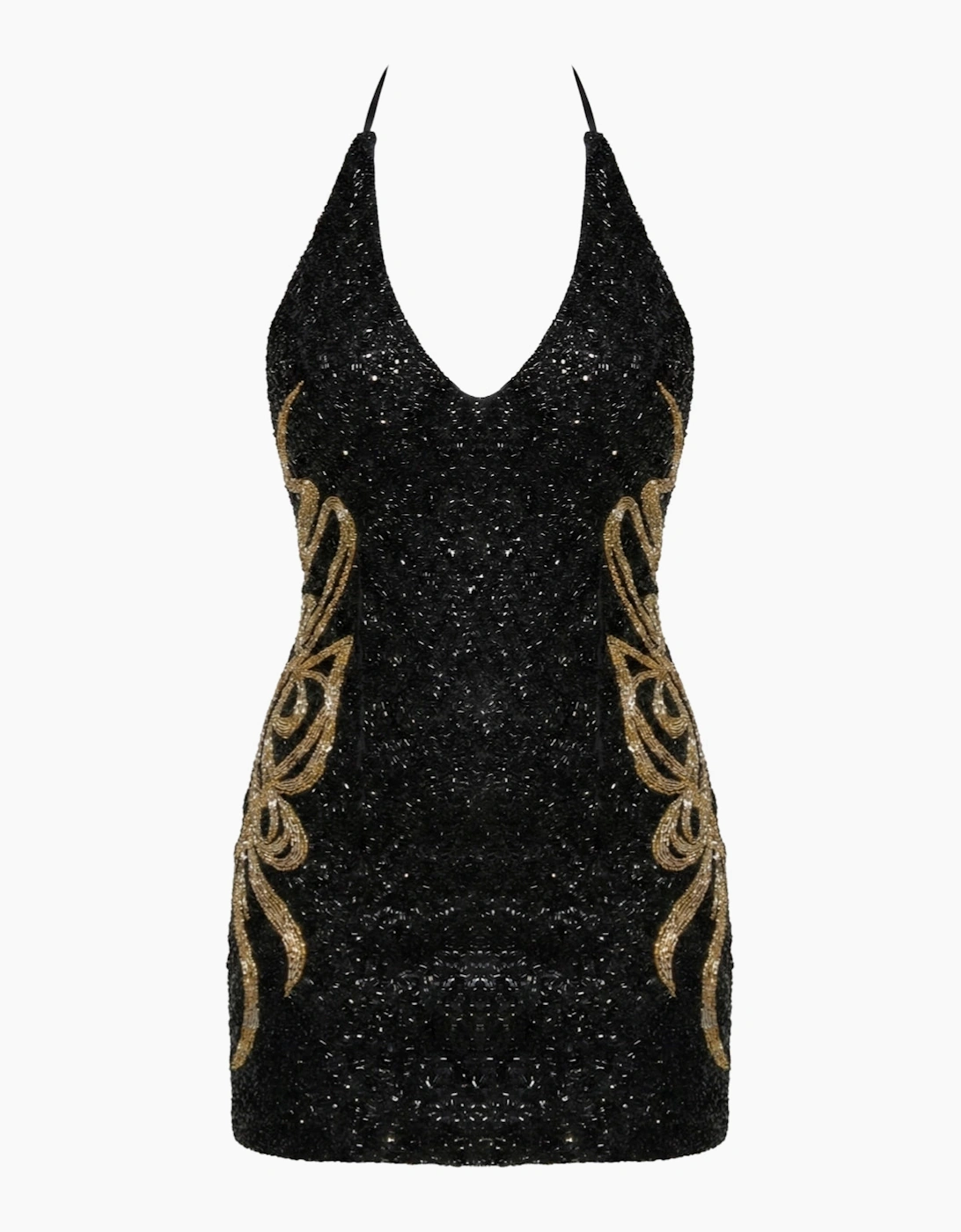× Bárbara Hulanicki  Aurelia Noir Halter Neck Mini Dress