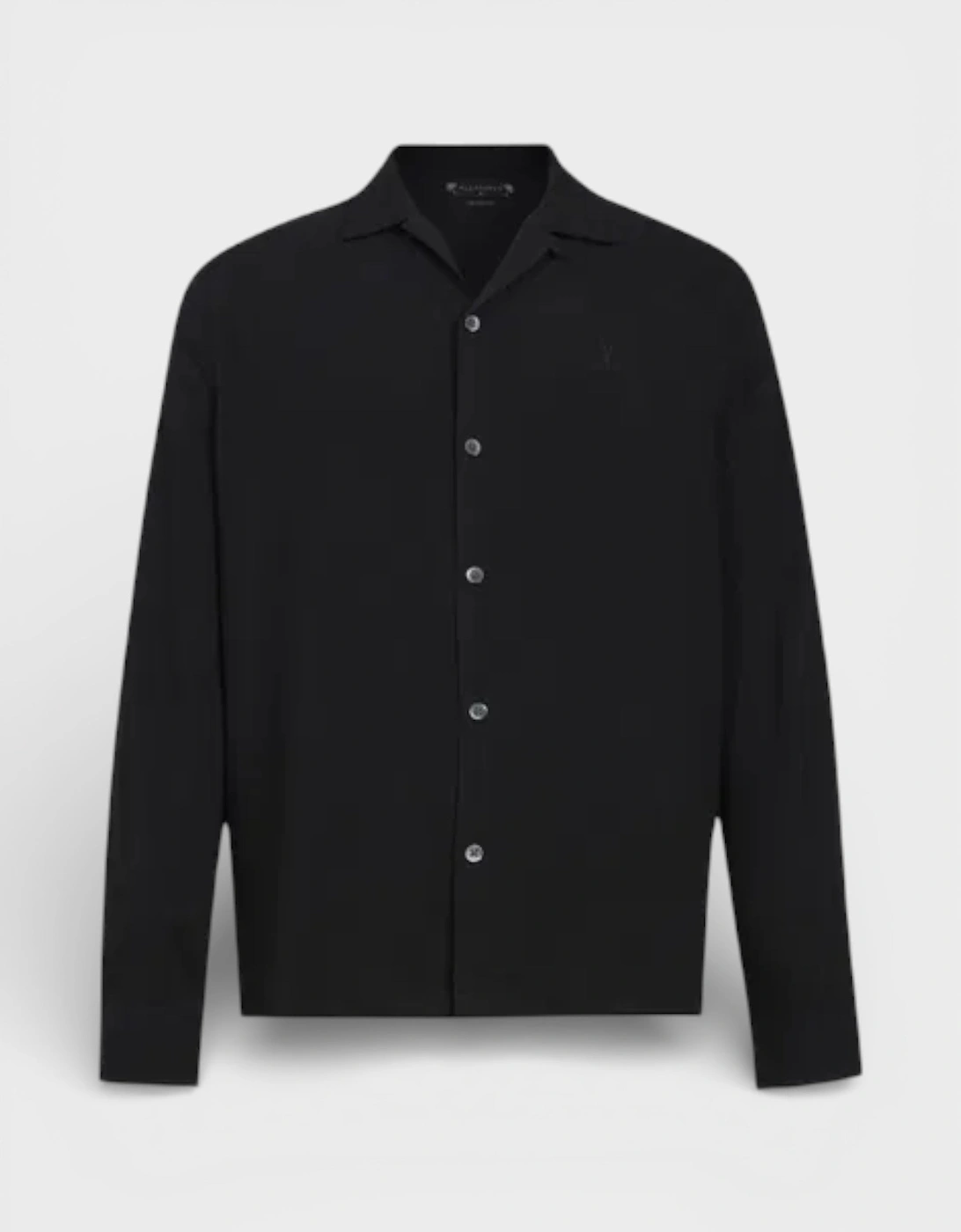 All Saints Venice Long Sleeve Shirt Black, 6 of 5