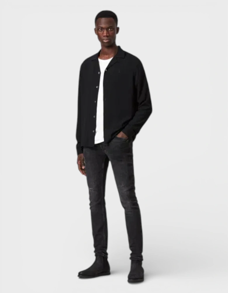 All Saints Venice Long Sleeve Shirt Black
