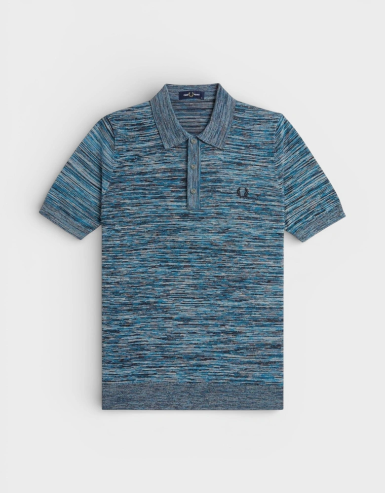 Space Dye Knitted Polo Shirt