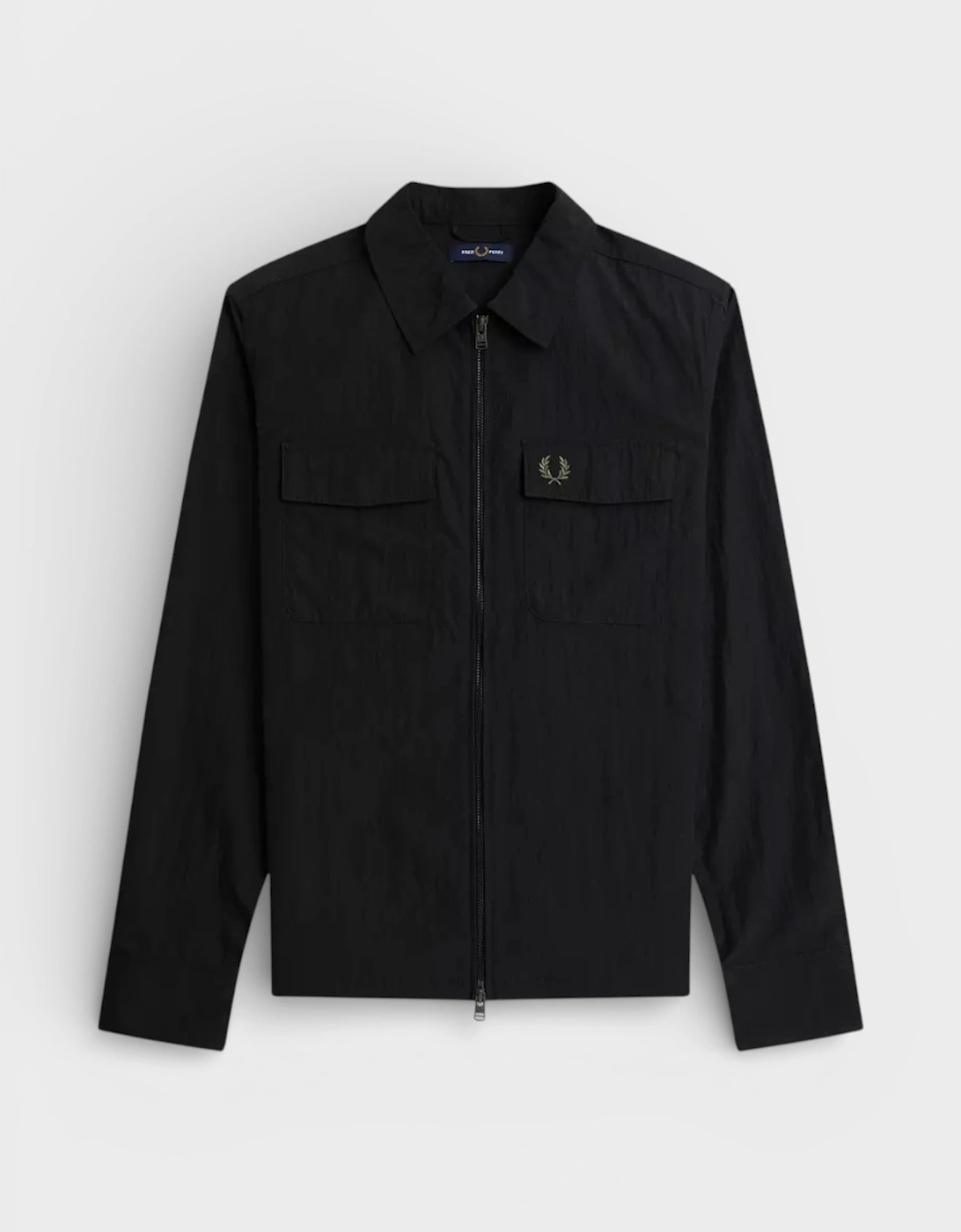 Mens Long Sleeve Zip Overshirt Black, 7 of 6