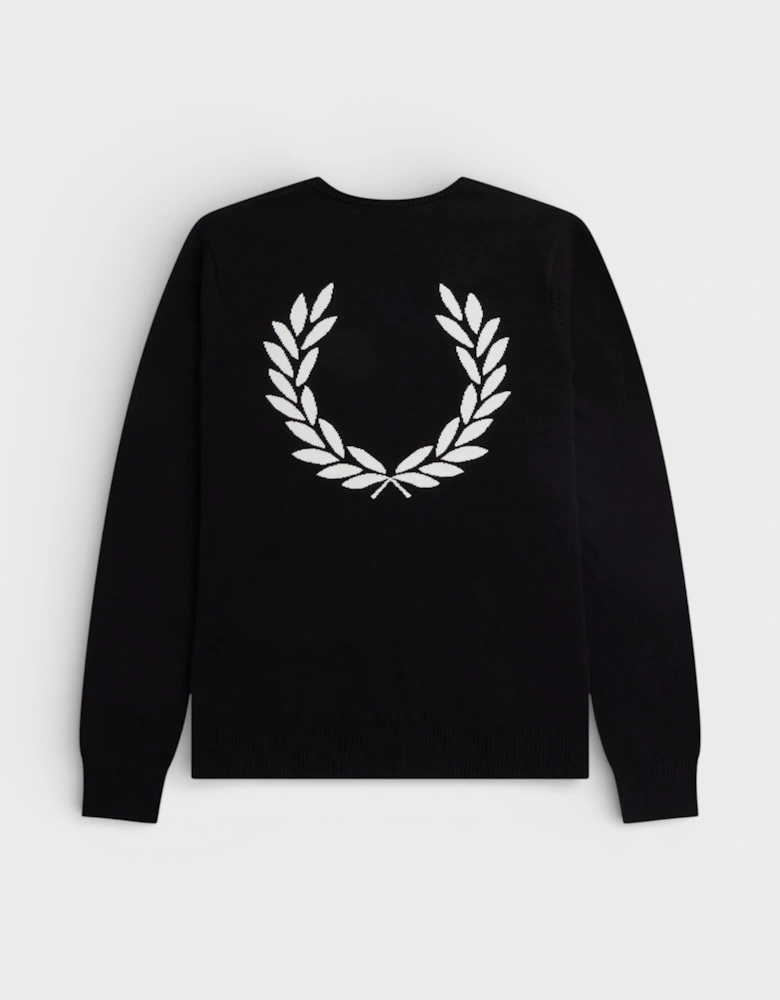 Graphic Laurel Wreath Jumper Black