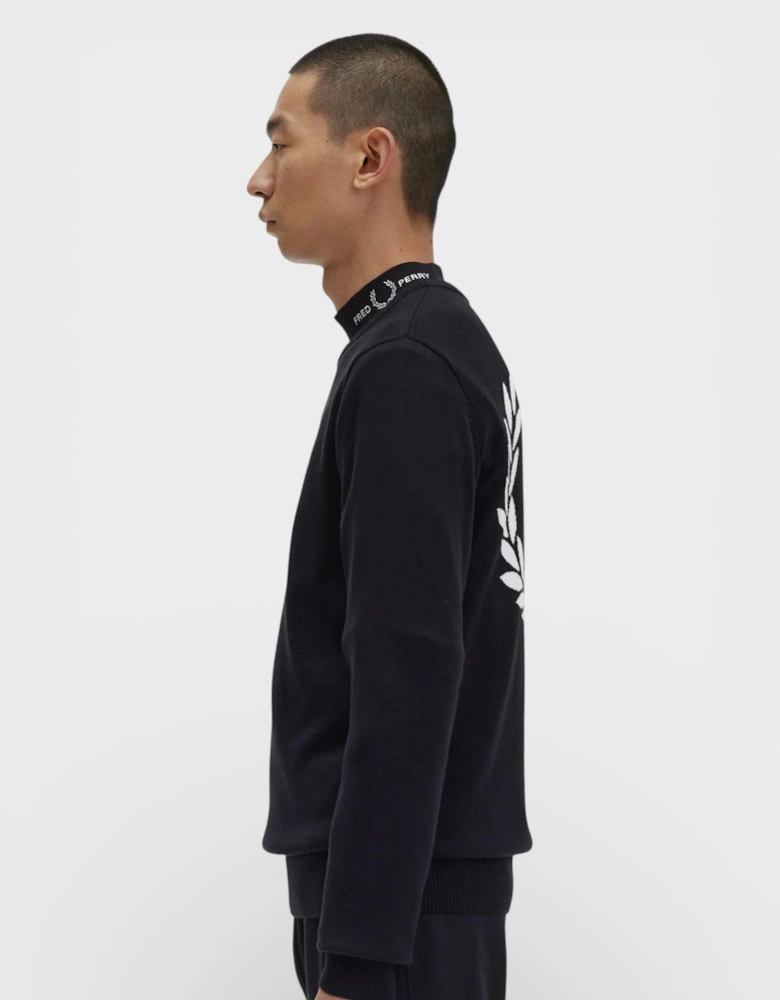Graphic Laurel Wreath Jumper Black