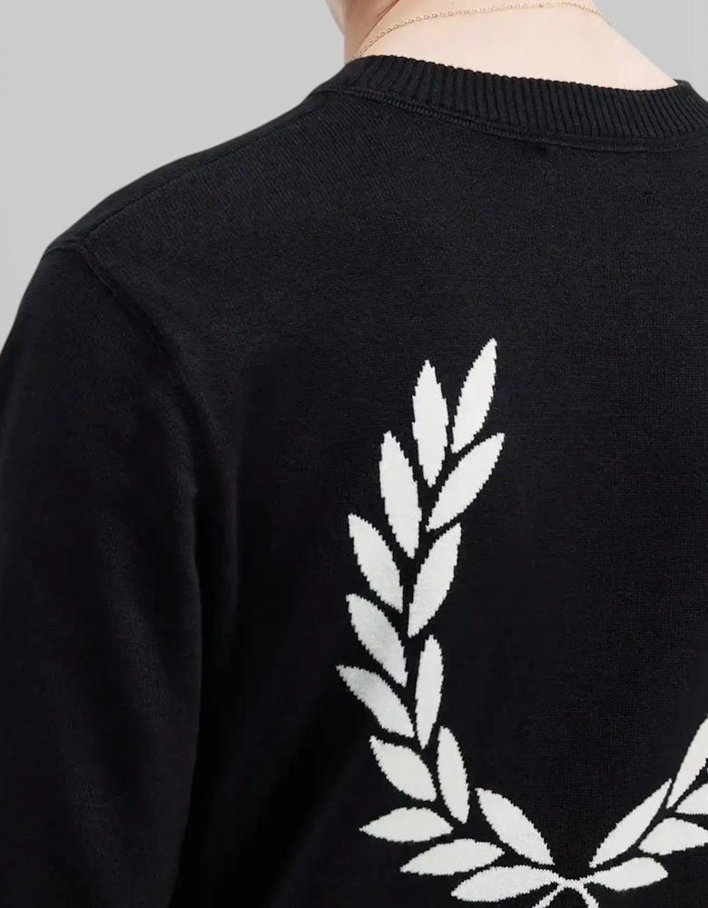 Graphic Laurel Wreath Jumper Black