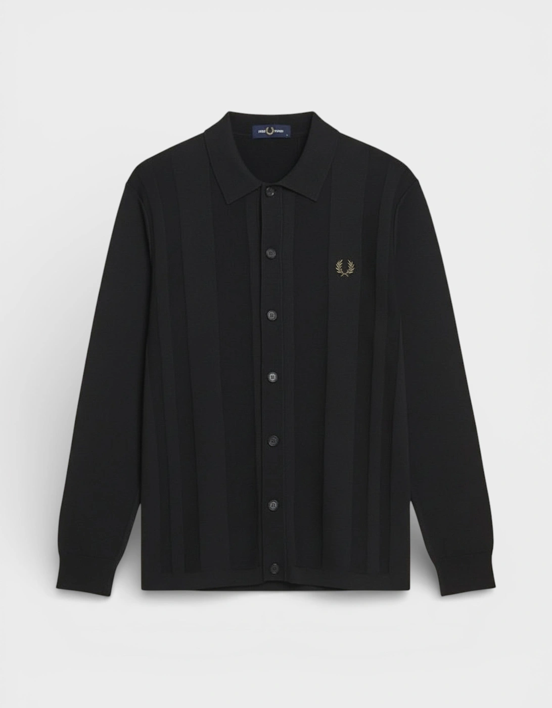 Knitted Long Sleeve Button Shirt Black, 2 of 1