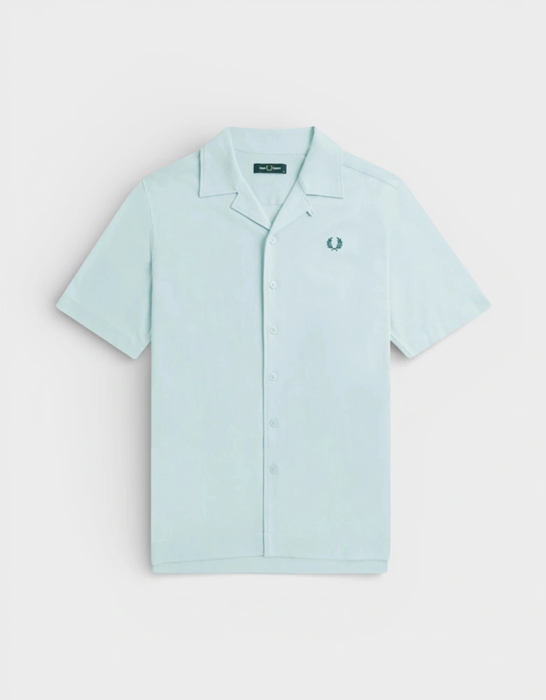 Fred Perry Compress Mesh Revere Shirt Light Ice Blue