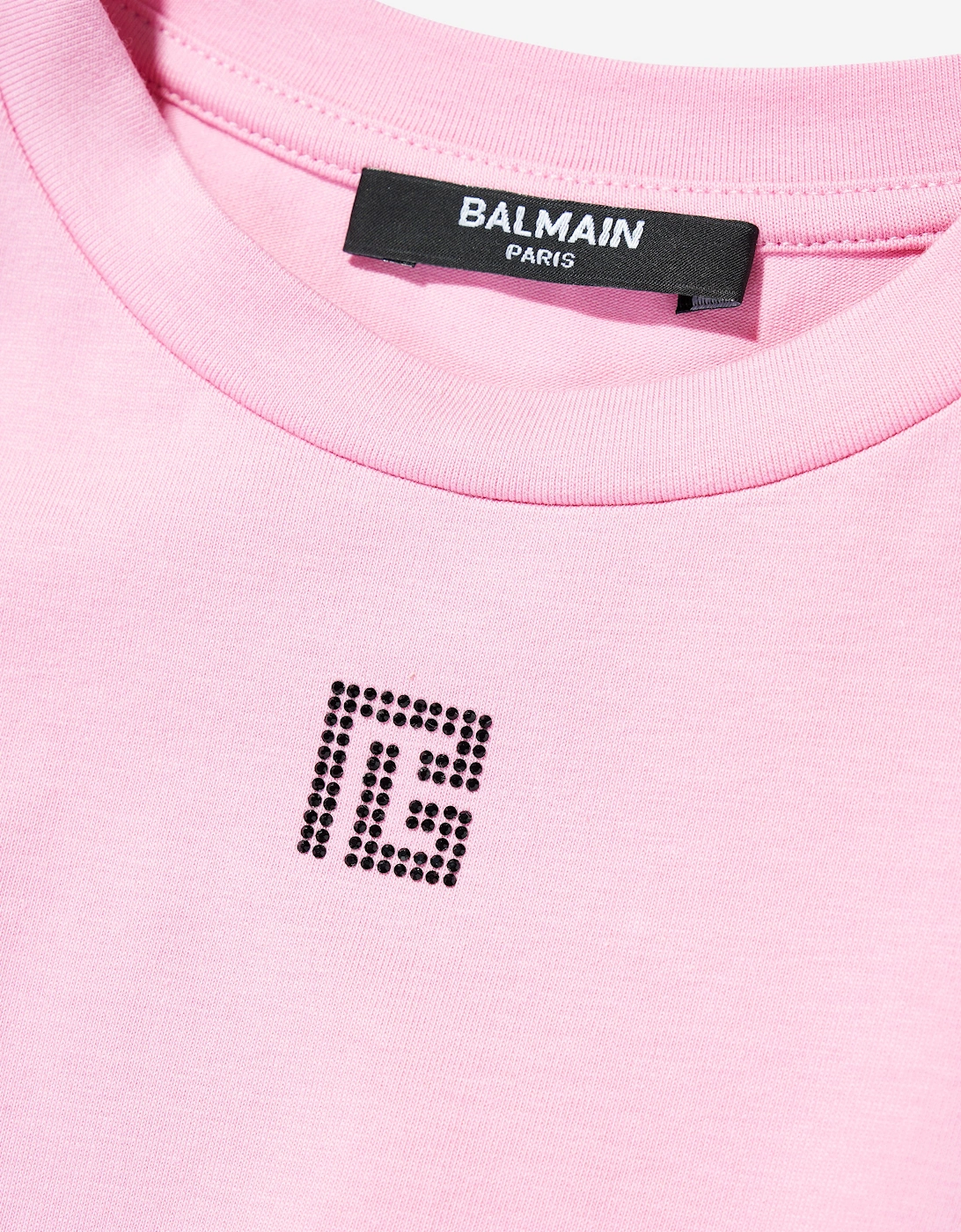 Girls Monogram Logo Jersey Dress in Pink