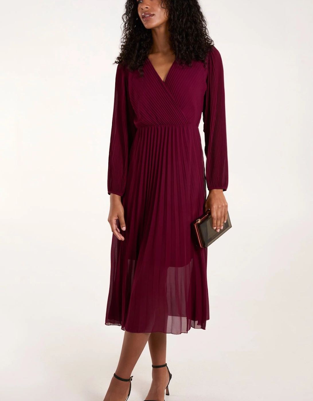 Wrap Front Pleated Maxi Dress, 2 of 1