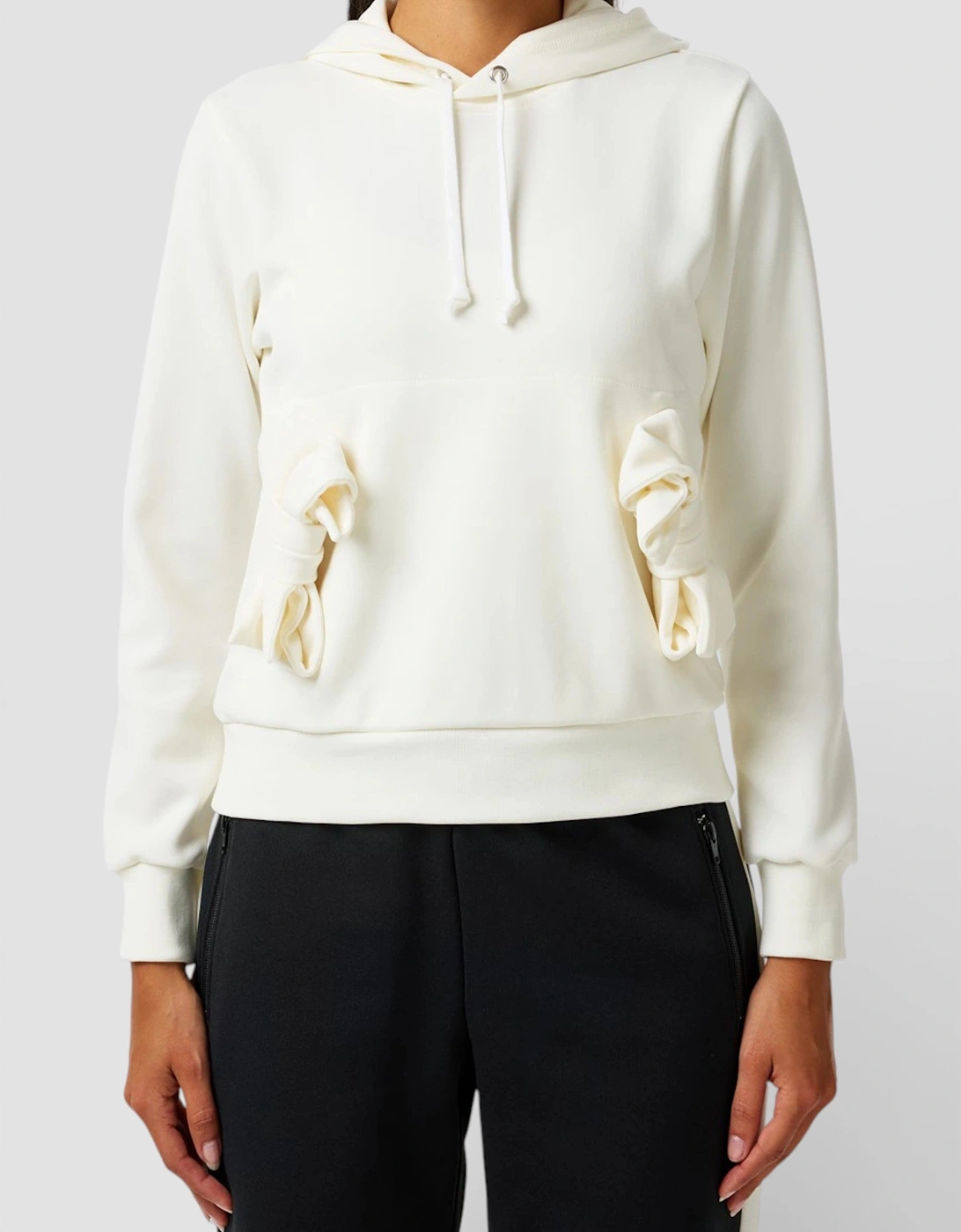 Comme Des Garcons Bow Detail Hoodie Off White