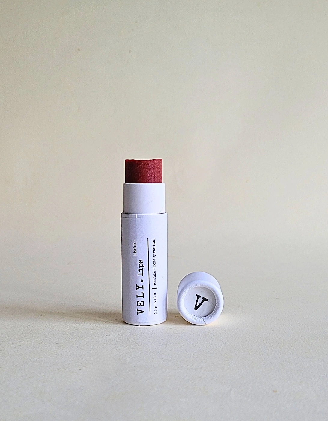 Natural Tinted Lip Balm "Brick" with Rosehip and Geranium, 4 of 3