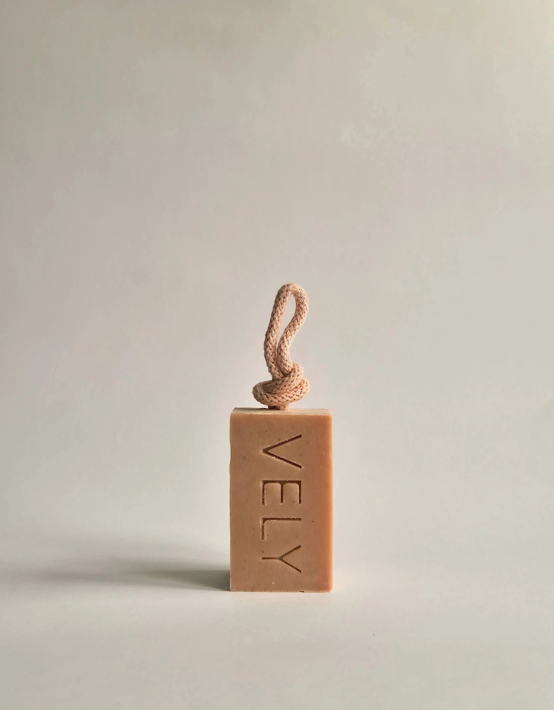 Natural Handmade Soap On A Rope With Pink Clay  "Amélie"