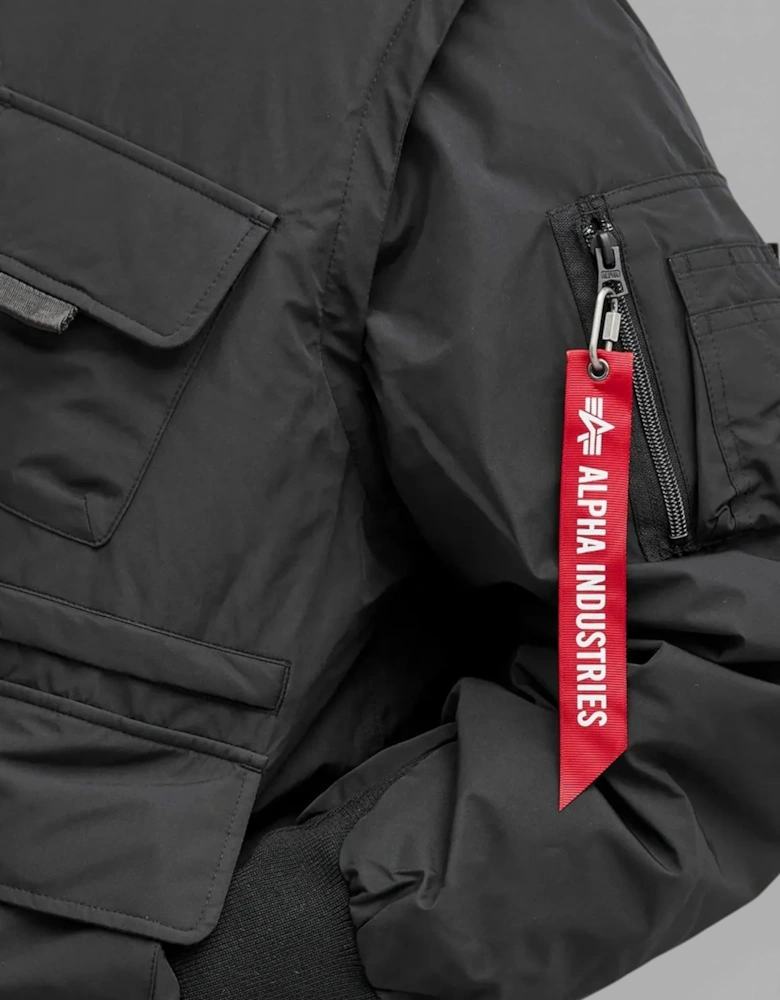 Men's Multi Pocket Flight Jacket Black