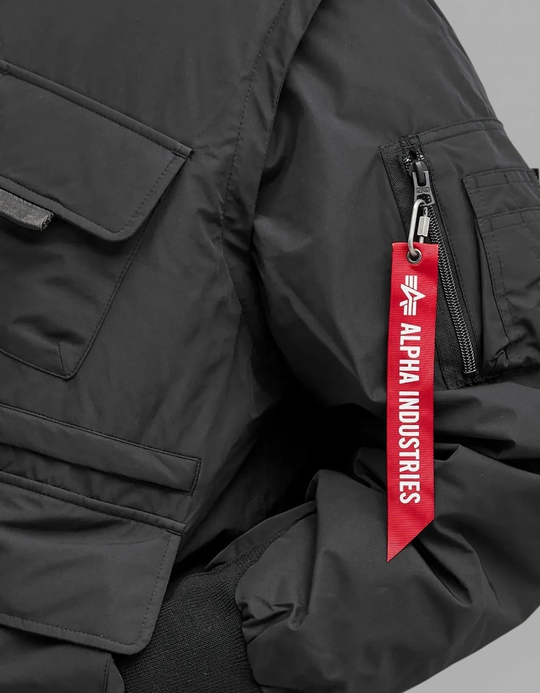 Men's Multi Pocket Flight Jacket Black