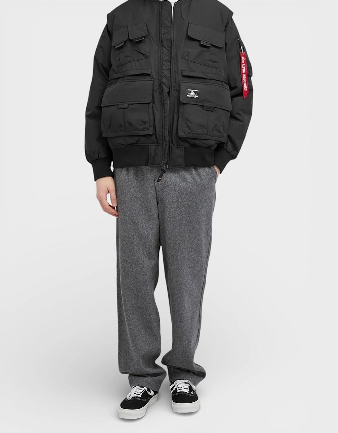 Men's Multi Pocket Flight Jacket Black