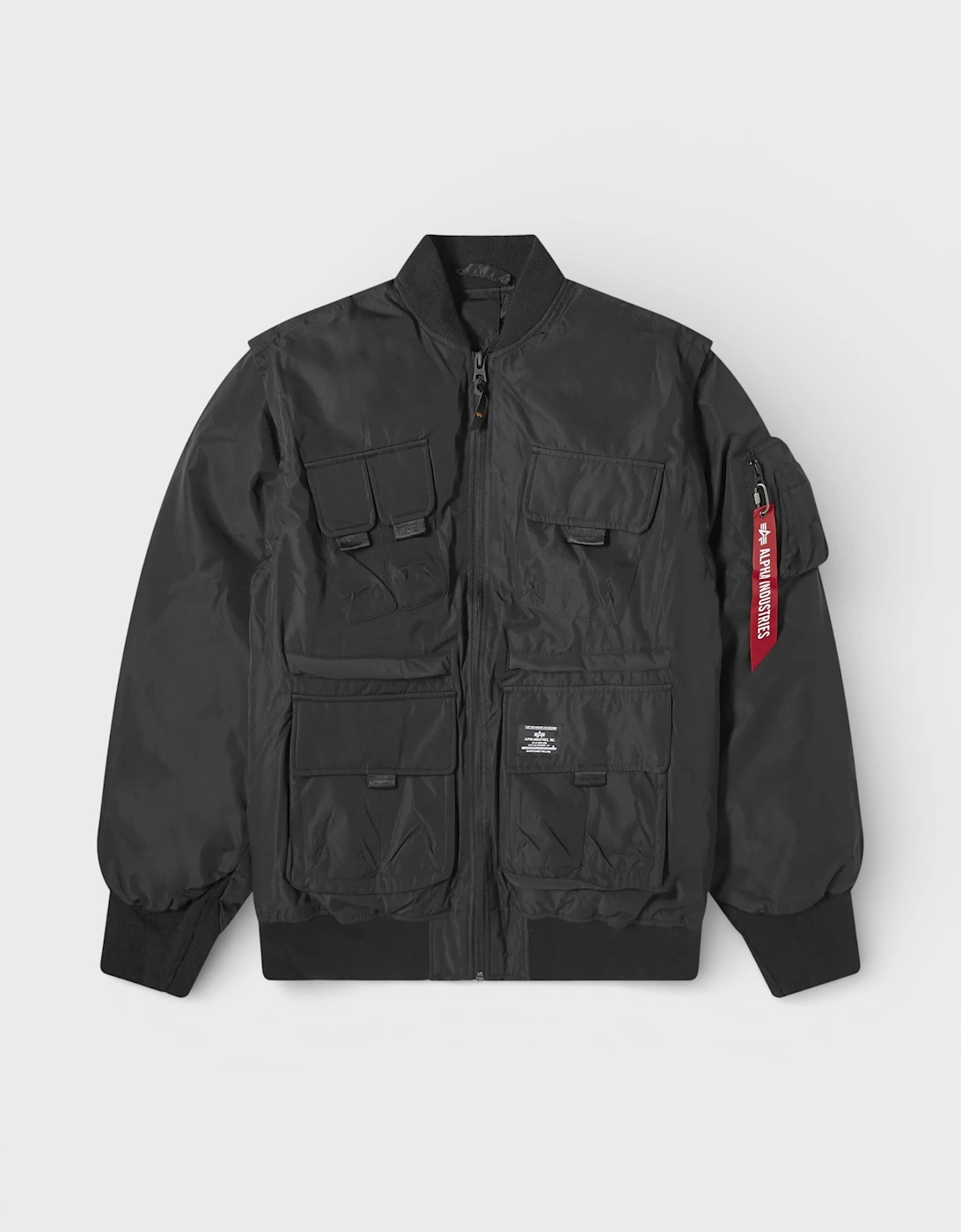 Men's Multi Pocket Flight Jacket Black, 6 of 5