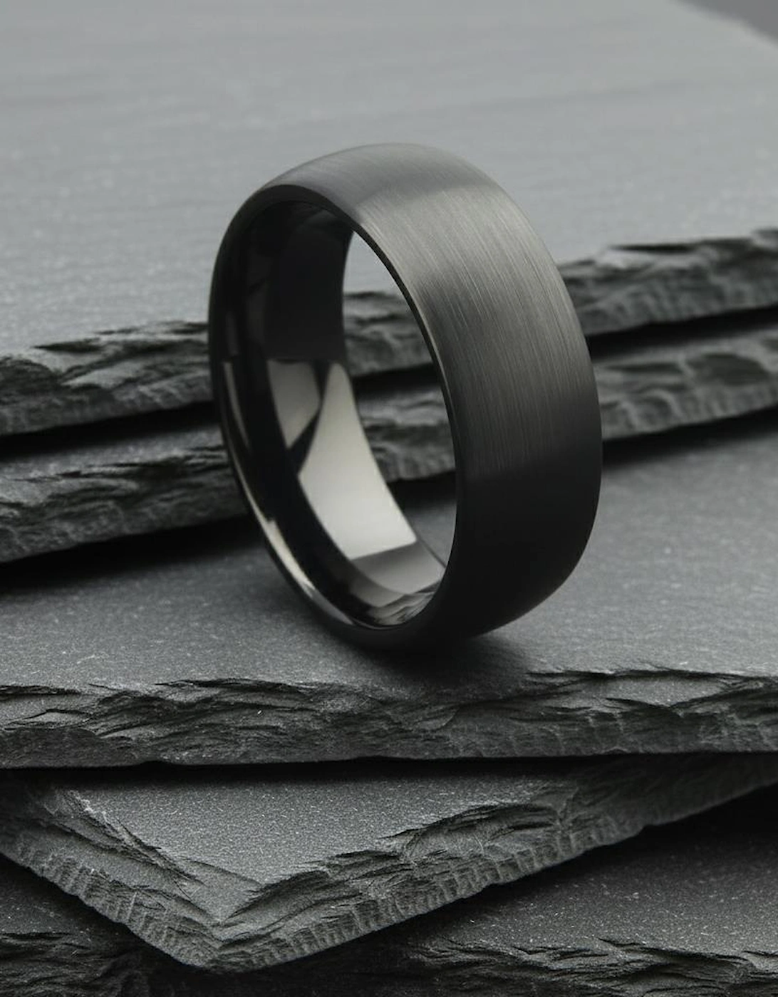 The Antares - 8mm Brushed Black Tungsten Ring, 4 of 3