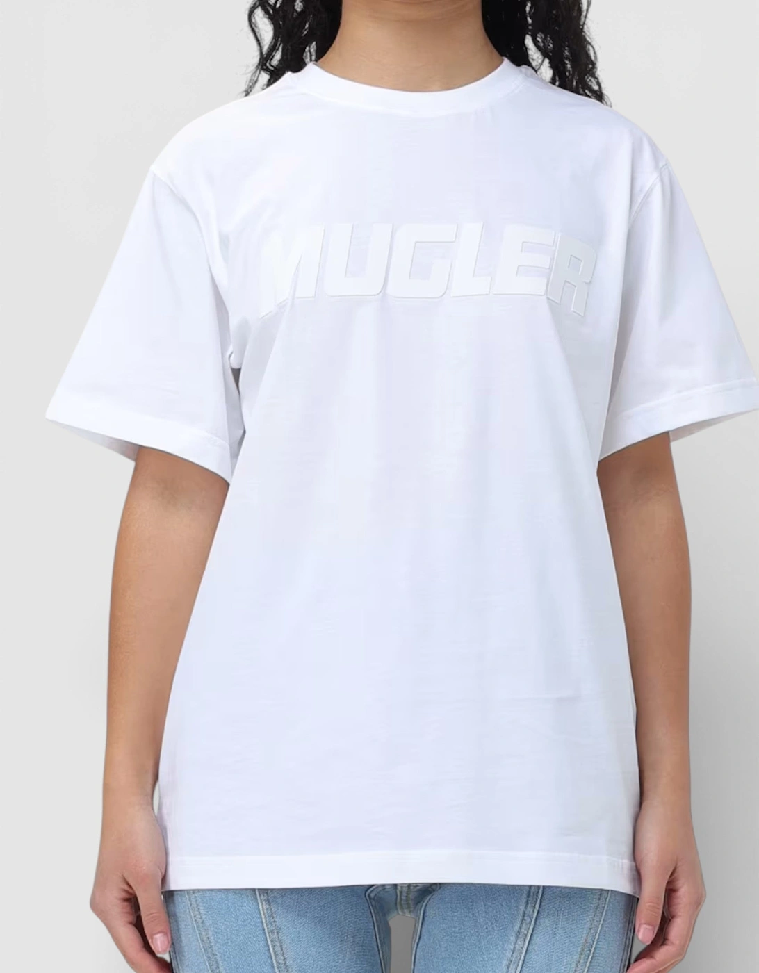 Logo Print Oversized Tee Warm White