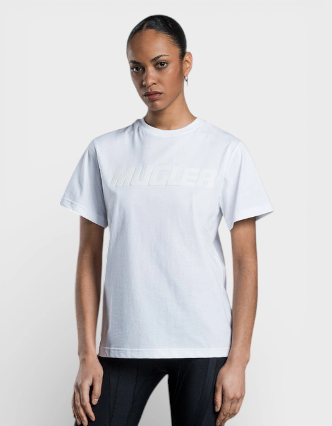 Logo Print Oversized Tee Warm White