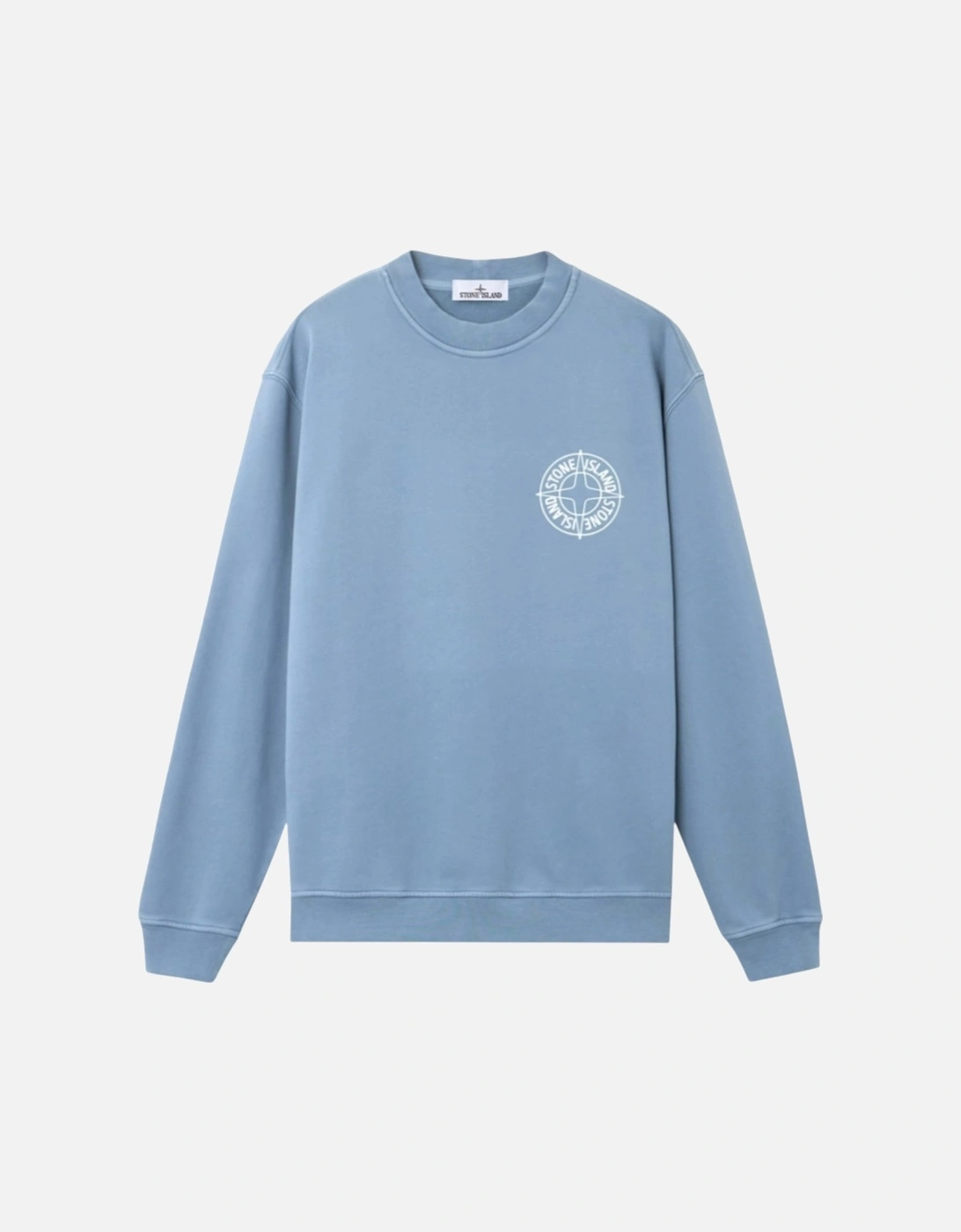 Cotton Fleece Compass Logo Print Avio Blue Sweatshirt, 3 of 2