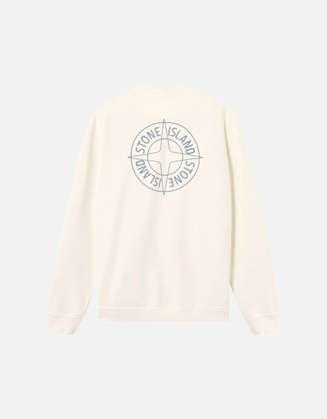 Cotton Fleece Compass Logo Print Ivory Sweatshirt