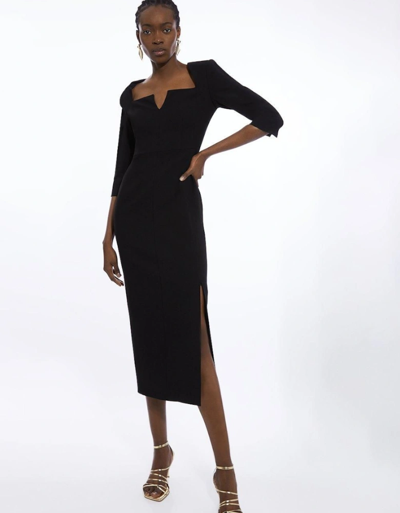 Clean Tailored Square Neck Midaxi Dress