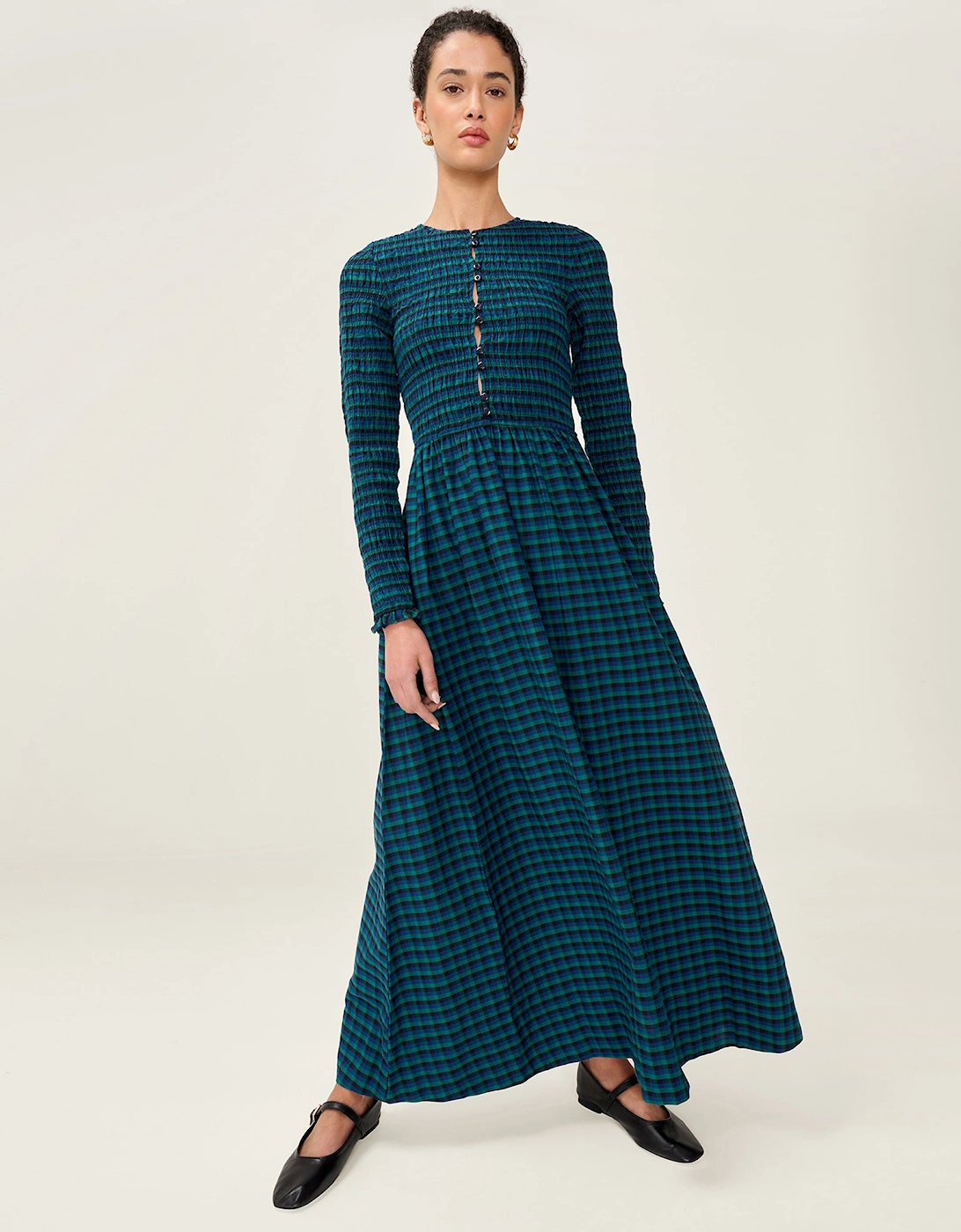 Mina Dress in Blue and Green