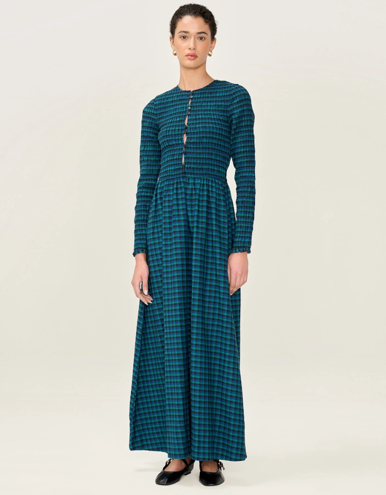 Mina Dress in Blue and Green
