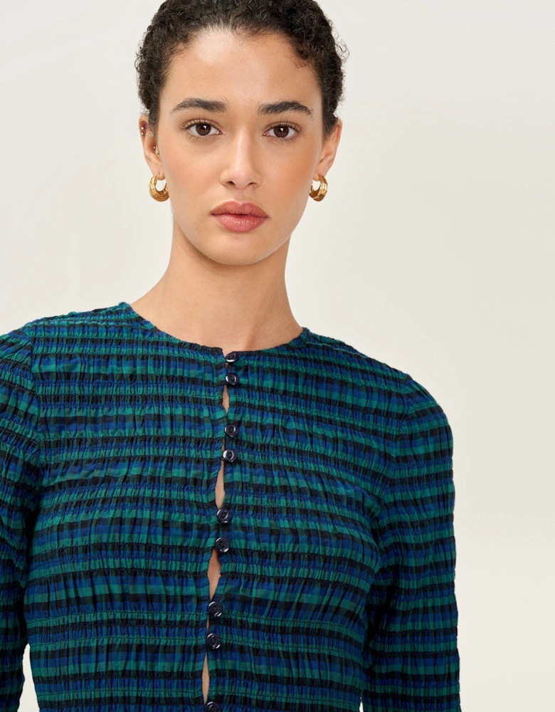 Mina Dress in Blue and Green