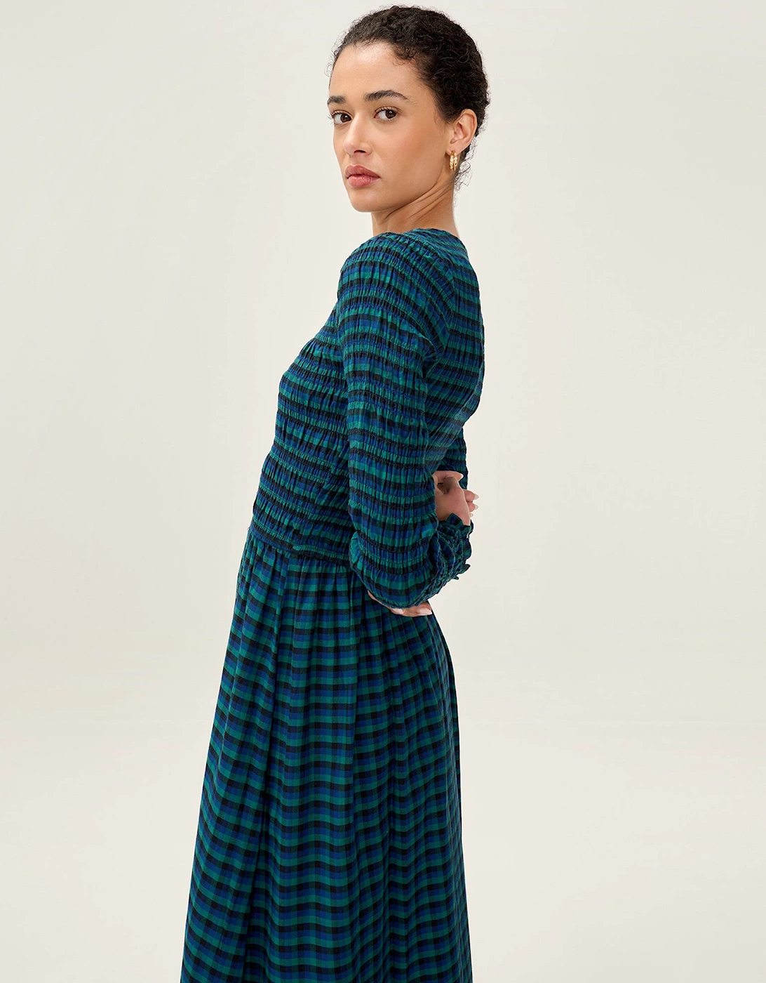 Mina Dress in Blue and Green