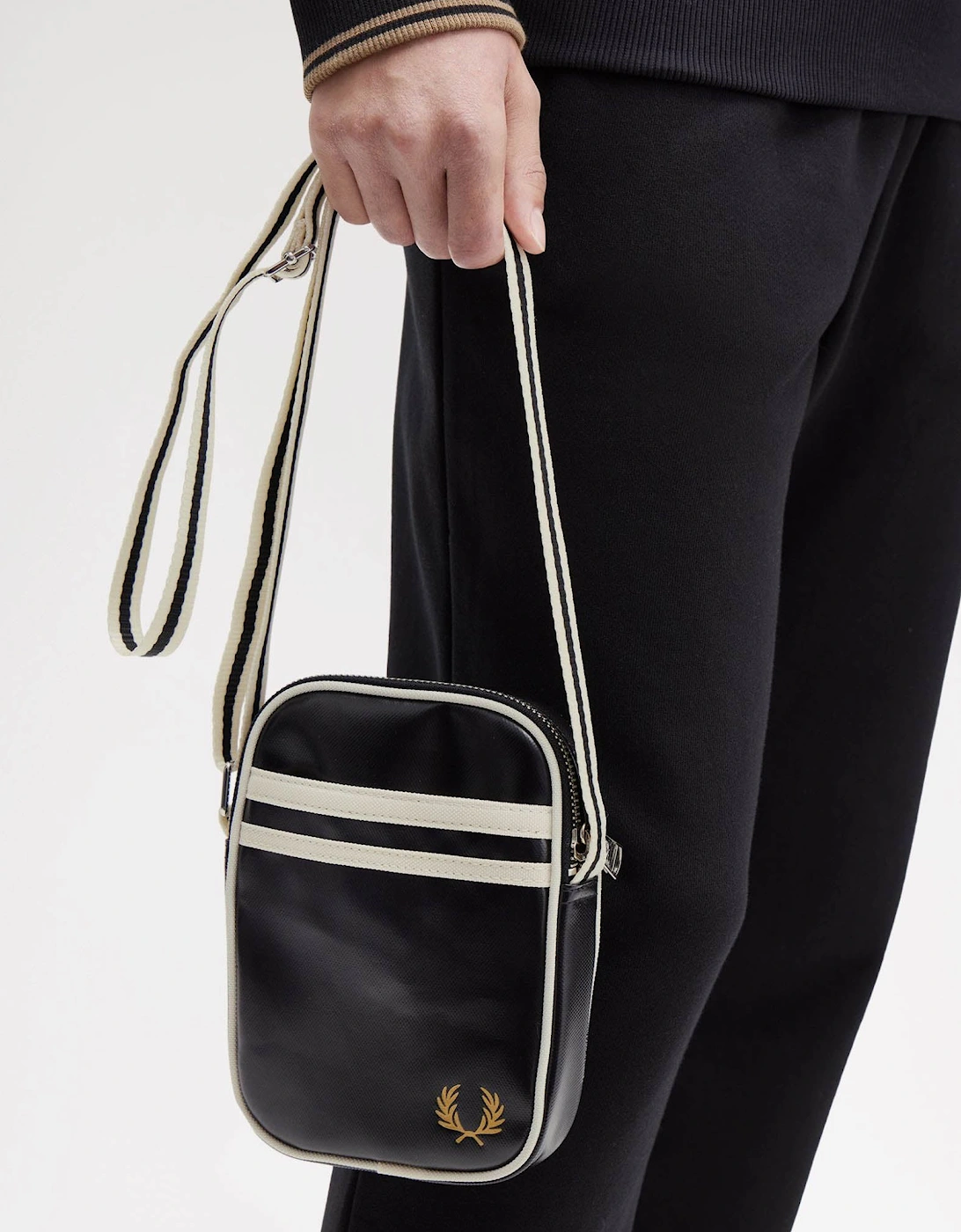 Classic Small Side Bag - Black/Ecru D57