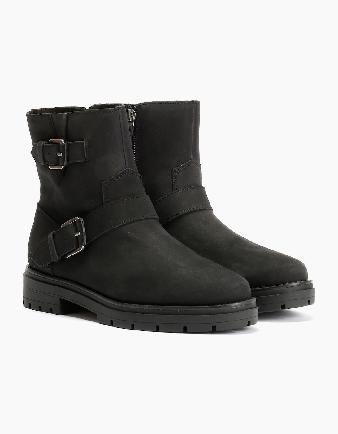 TOMS Women's TOMS Ionie Moto Nubuck Leather Women's Black Boots