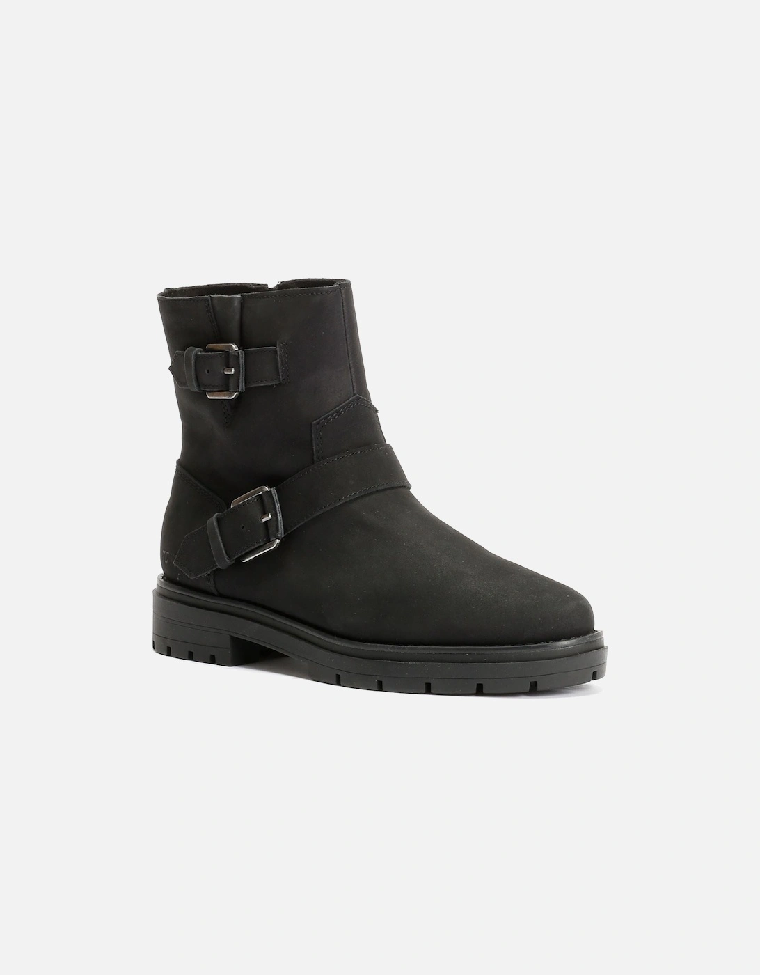 Ionie Moto Nubuck Leather Women's Black Boots